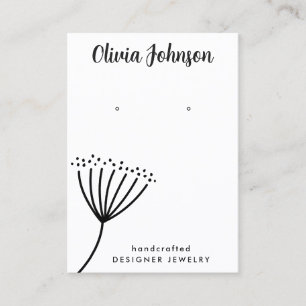 Chic Hand Drawn Dandelion Jewelry Earring Display Business Card