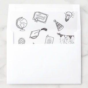 Chic Hand Drawn Doodles Arch Photo Graduate  Envelope Liner