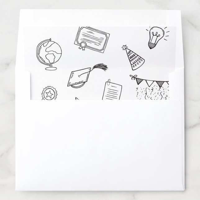 Chic Hand Drawn Doodles Arch Photo Graduate  Envelope Liner (In Envelope)