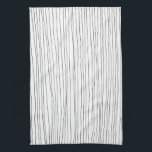 Chic hand drawn stripe black & white kitchen towel<br><div class="desc">Decorate your kitchen with this cool towel. Makes a great housewarming or wedding gift! 
You can customize it and add text too.
Check my shop for lots more colors and patterns!</div>