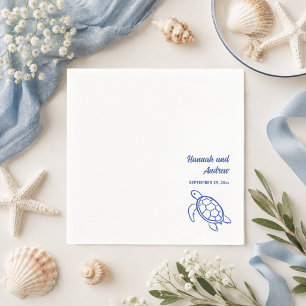 Chic Hand Drawn Turtle Wedding Napkins