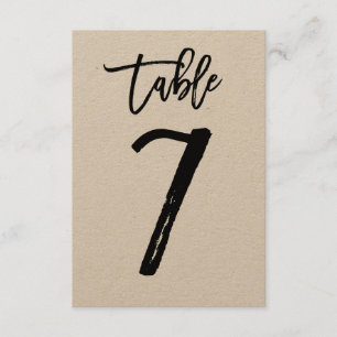 Chic Hand Letter Kraft Table Number Card Table 7