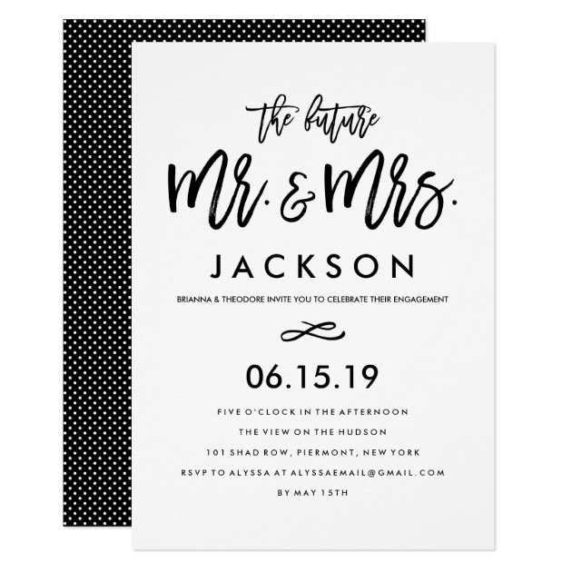 Chic Hand Lettered Engagement Party Invitation