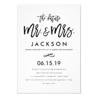 Chic Hand Lettered Engagement Party Invitation