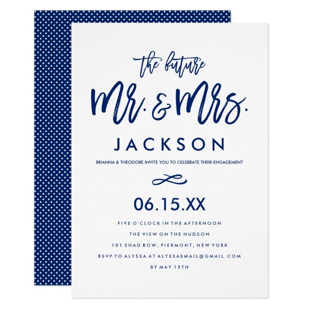 Chic Hand Lettered Engagement Party Invitation