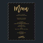 Chic Hand Lettered Gold and Black Wedding Menu<br><div class="desc">Gold and Black Wedding Menu</div>