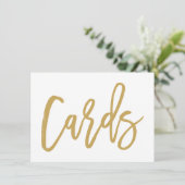 Chic Hand Lettered Gold Wedding Cards Print (Standing Front)