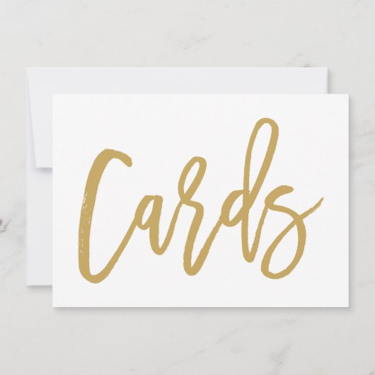 Chic Hand Lettered Gold Wedding Cards Print (Back)