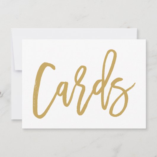 Chic Hand Lettered Gold Wedding Cards Print (Front)