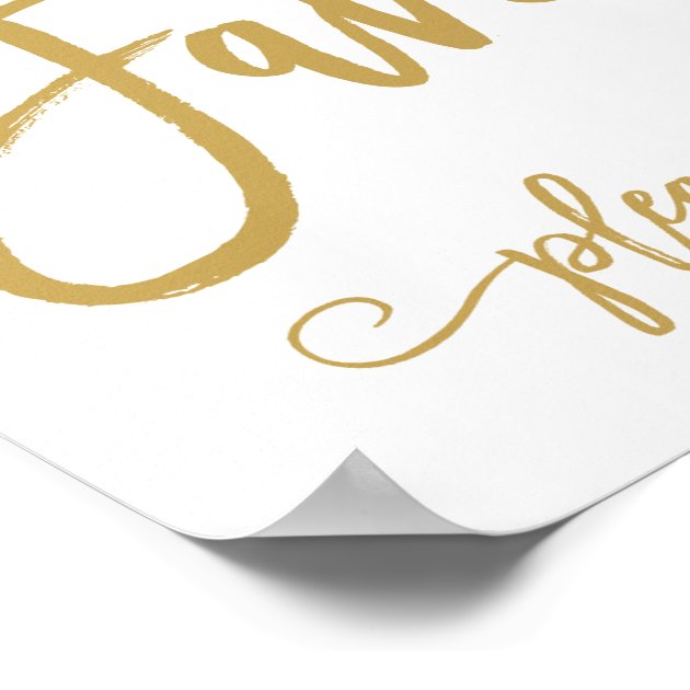 Chic Hand Lettered Gold Wedding Favors Sign Poster