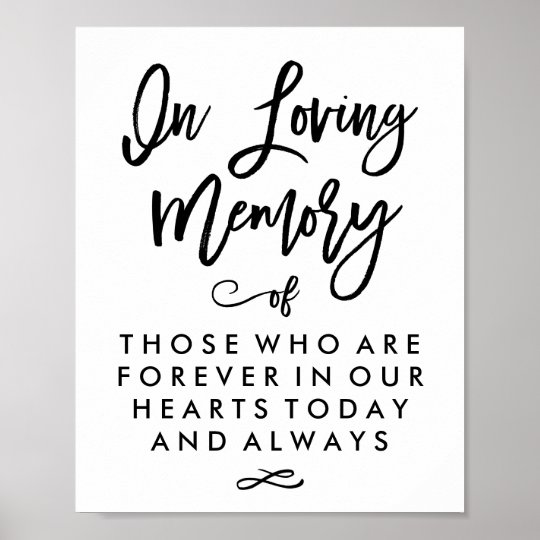 Silver Grey Calligraphy In Loving Memory Sign 