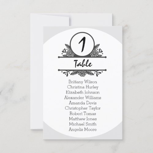 Chic Hand Lettered Individual Seating Chart Invitation