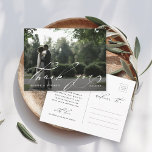 Chic Hand Lettered Photo Wedding Thank You  Postcard<br><div class="desc">Elegant and stylish thank you photo postcard. Perfect for weddings,  birthdays,  graduations,  and other events.  For more advanced customization of this design,  please click the BLUE DESIGN TOOL BUTTON.</div>