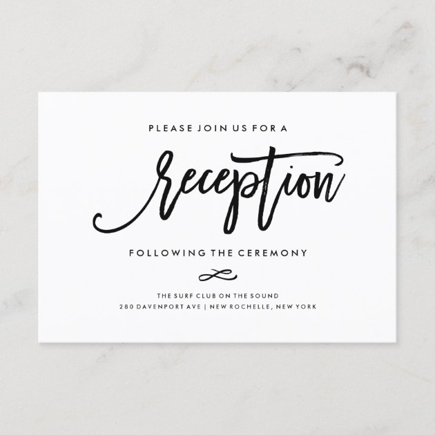 Chic Hand Lettered Reception Accommodations 2-Side Enclosure Card
