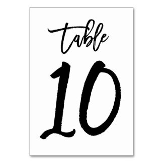 Chic Hand Lettered Table Number Card | Table 10