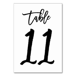 Chic Hand Lettered Table Number Card | Table 11