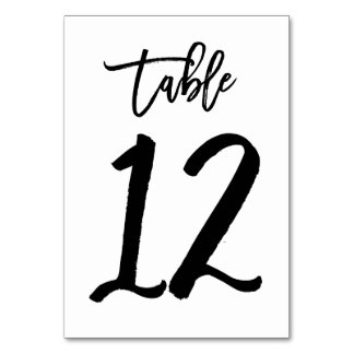 Chic Hand Lettered Table Number Card | Table 12