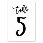 Chic Hand Lettered Table Number Card | Table 5