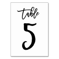 Chic Hand Lettered Table Number Card | Table 5