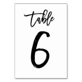 Chic Hand Lettered Table Number Card | Table 6 (Back)