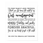 Chic Hand Lettered Thank You Message Poster