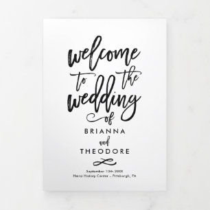 Chic Hand-Lettered Wedding Ceremony Photo Program