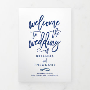 Chic Hand-Lettered Wedding Ceremony Photo Program