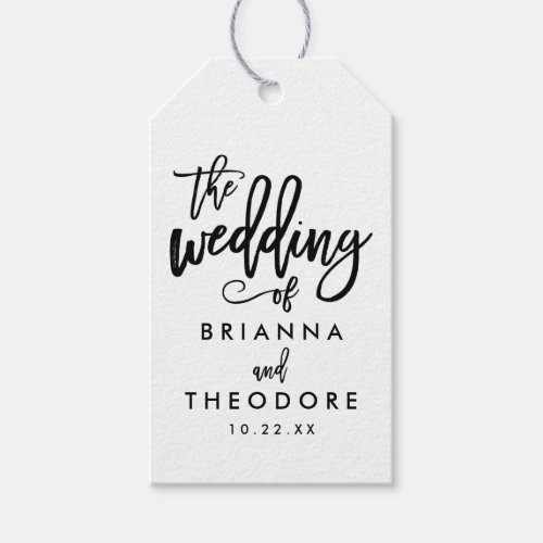 Chic Hand Lettered Wedding Gift Tag