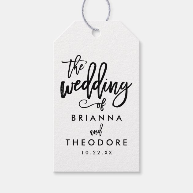 Chic Hand Lettered Wedding Gift Tag