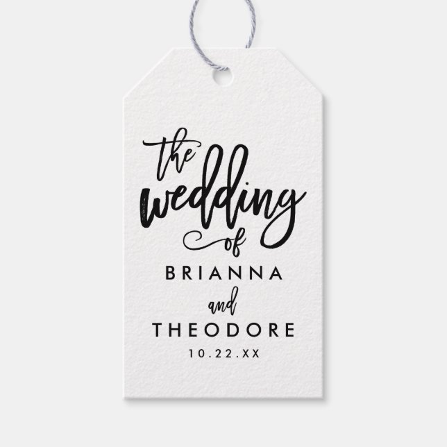 Chic Hand Lettered Wedding Gift Tag (Front)