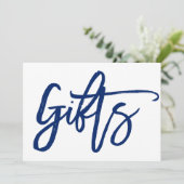 Chic Hand Lettered Wedding Gifts Sign (Standing Front)