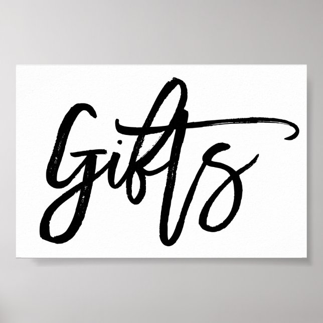 Chic Hand Lettered Wedding Gifts Sign (Front)