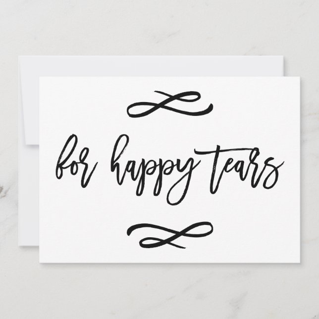 Chic Hand Lettered Wedding Happy Tears Print (Front)