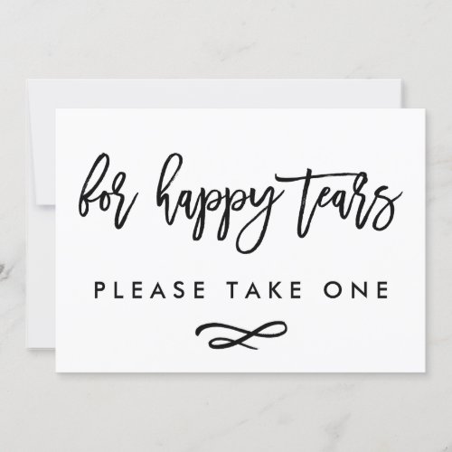 Chic Hand Lettered Wedding Happy Tears Print