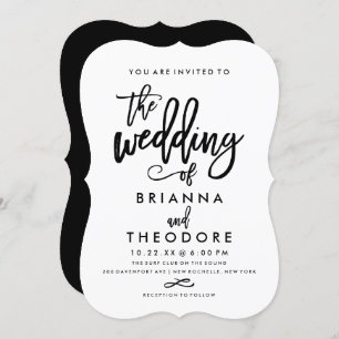 Chic Hand Lettered Wedding Invitation