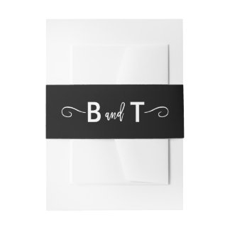 Chic Hand Lettered Wedding Invitation Belly Band