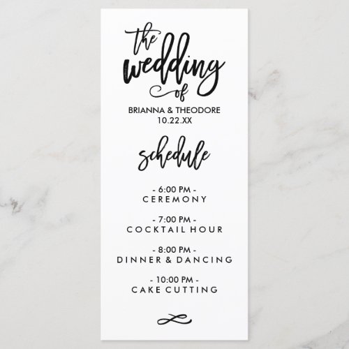 Chic Hand Lettered Wedding Menu