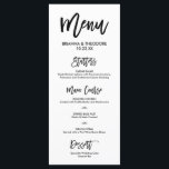 Chic Hand Lettered Wedding Menu<br><div class="desc">Simple and chic menu in white and black. Visit our online shop to see more pieces from this collection!</div>