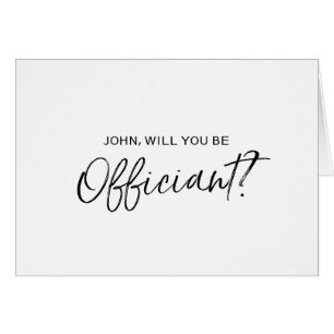 Chic Hand lettered Wedding Officiant Proposal Cards