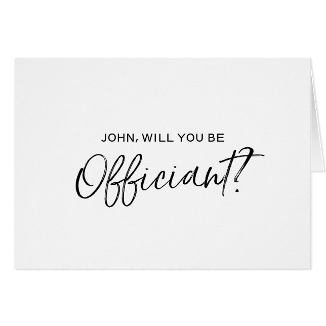 Chic Hand lettered Wedding Officiant Proposal Cards (Front Horizontal)