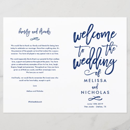 Chic Hand_lettered Wedding Program