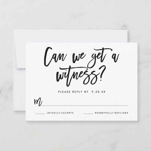 Chic Hand Lettered Wedding RSVP Card (Front)