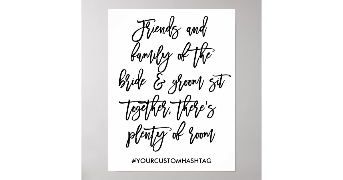 Chic Hand Lettered Wedding Seating Sign | Zazzle