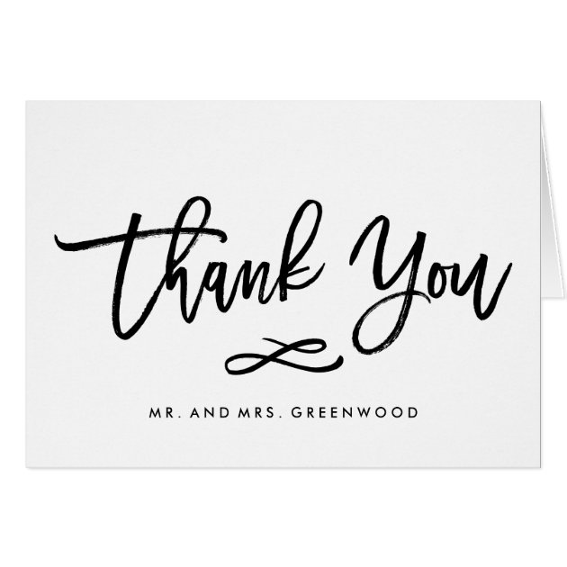 Chic Hand Lettered Wedding Thank You Card