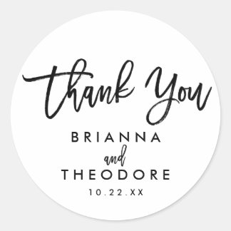 Modern Thank You Stickers Zazzle Chic Hand Lettered Wedding Thank You Favor Label
