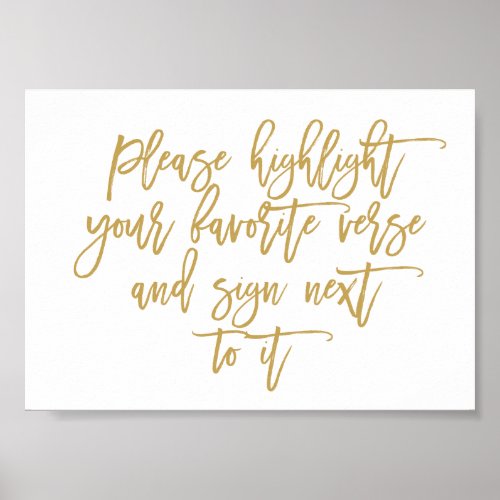 Chic Hand Lettered Wedding Verse Guest Book Sign