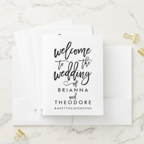 Chic Hand Lettered  Wedding Welcome Pocket Folder