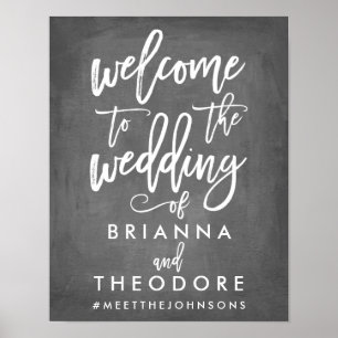 Chic Hand Lettered Wedding Welcome Sign