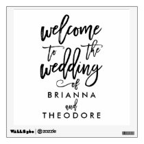 Chic Hand Lettered Wedding Welcome sign Black Wall Decal