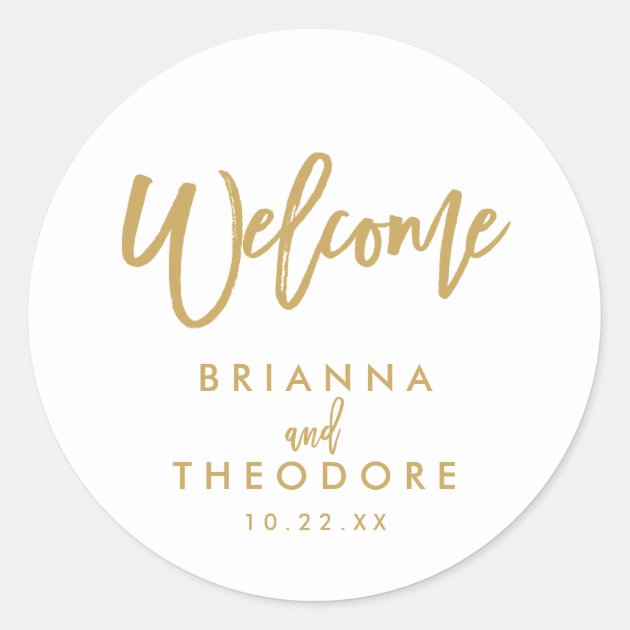 Chic Hand Lettered Wedding Welcome Sticker